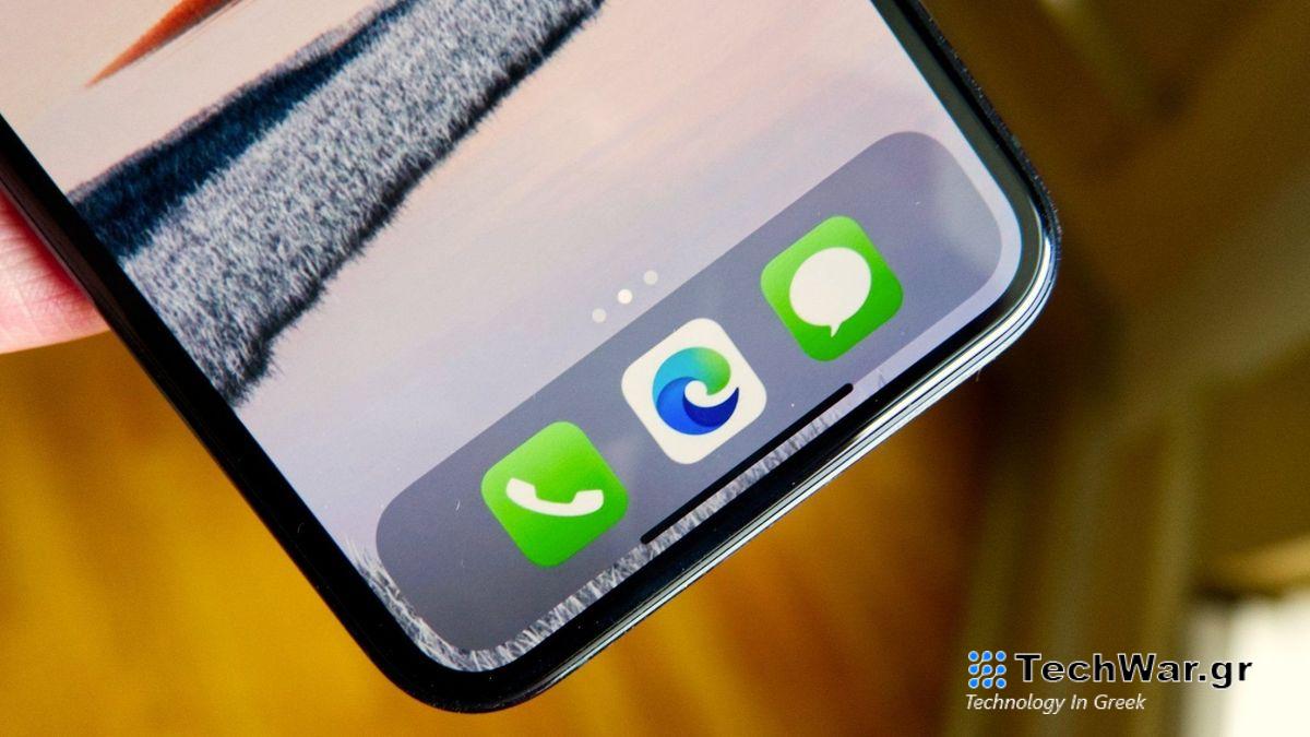 Microsoft Edge icon on an iPhone