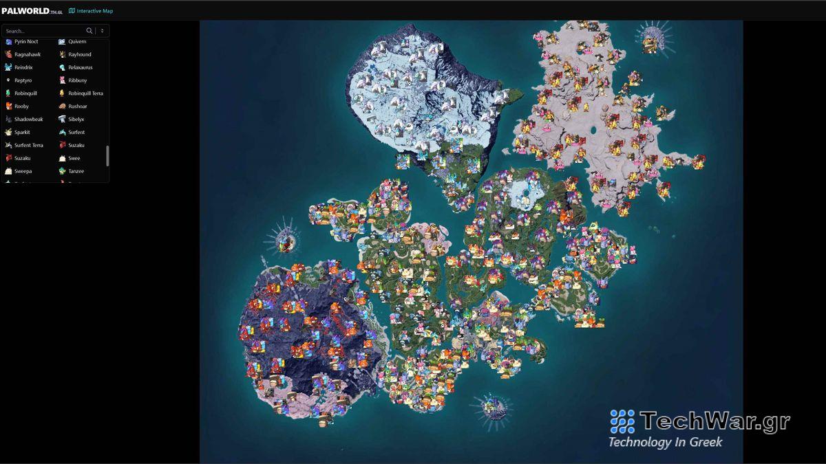 Image of a Palworld interactive map