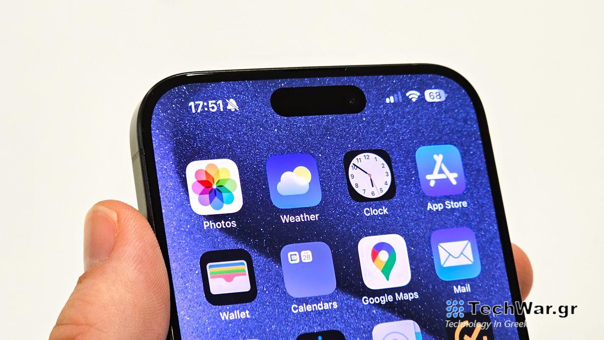 iPhone 15 Pro with mute icon shown in top corner