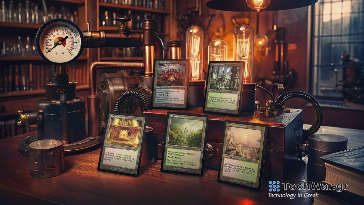 Το Gathering Posts, Defends, and then Backtracks from Obviously AI Art
