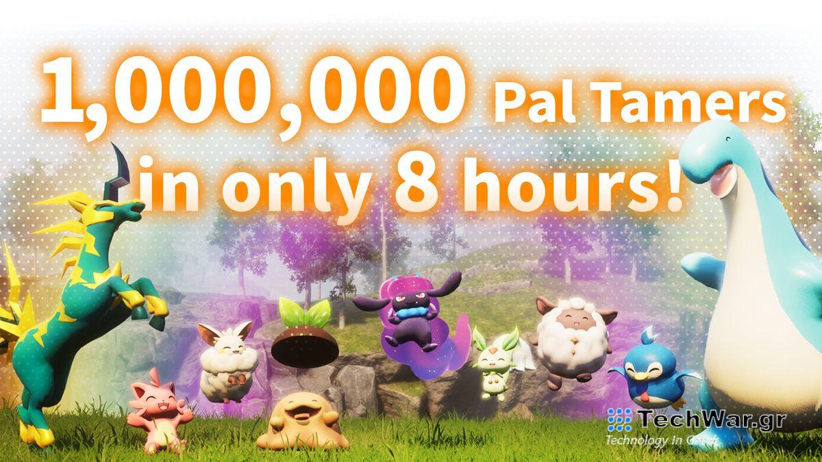 Palworld image showing 1 million sales in 8 hours.