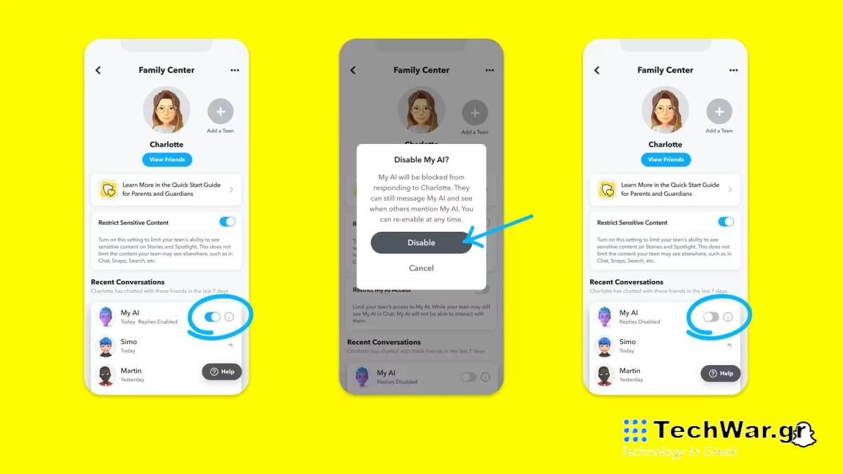 Το Snapchat επιτρέπει πλέον στους γονείς να περιορίζουν στους εφήβους τους τη χρήση του chatbot «My AI» της εφαρμογής
