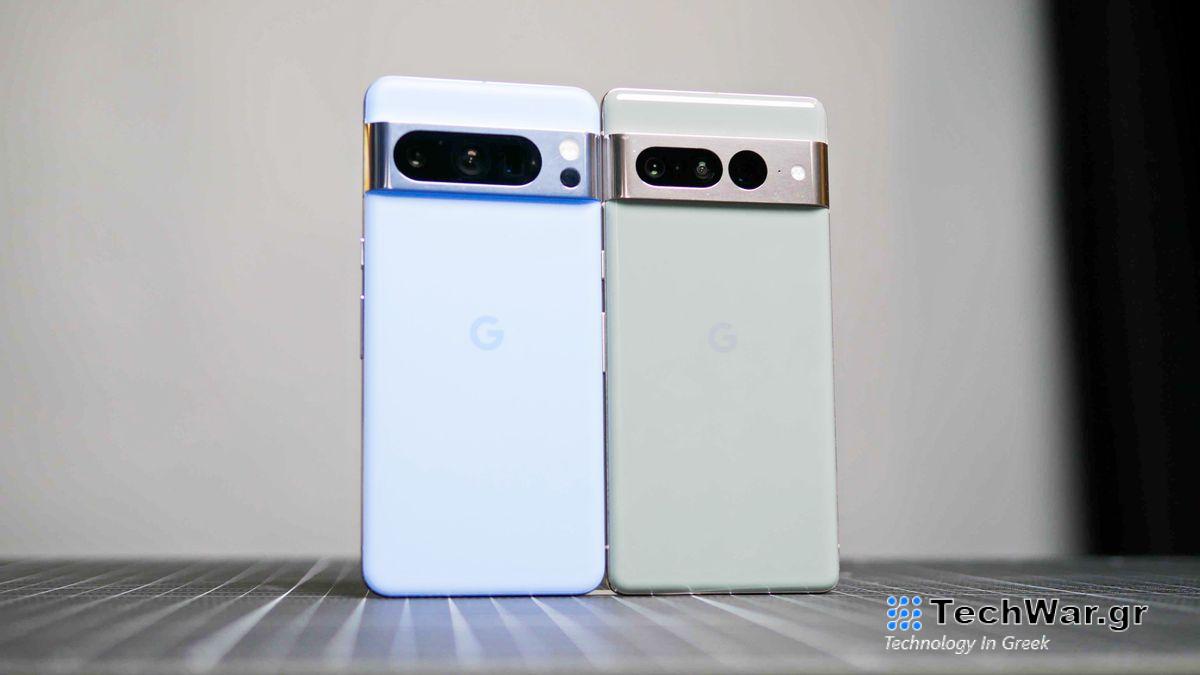 Google Pixel 8 Pro vs Pixel 7 Pro next to one another.