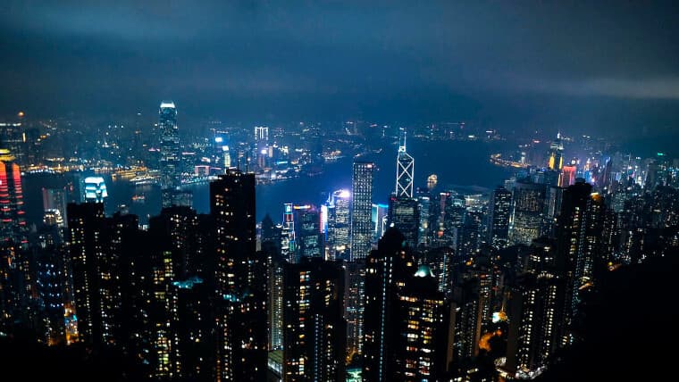 The Hong Kong skyline