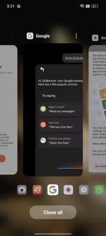 Μενού πρόσφατων εφαρμογών