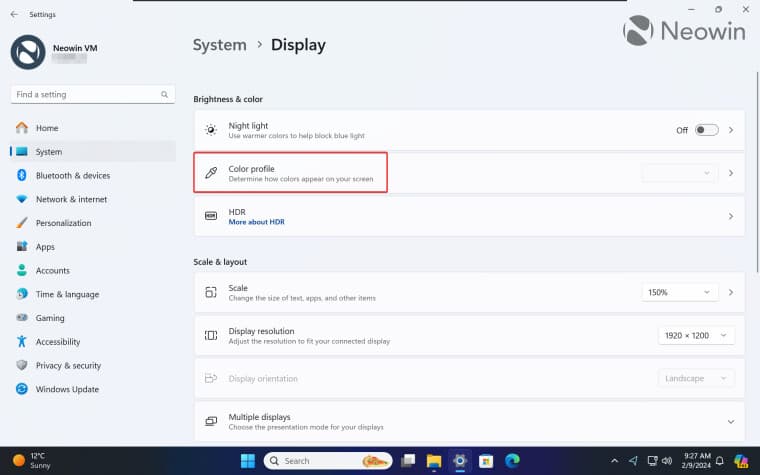 Η νέα σελίδα Διαχείριση χρωμάτων στην εφαρμογή Ρυθμίσεις των Windows 11s