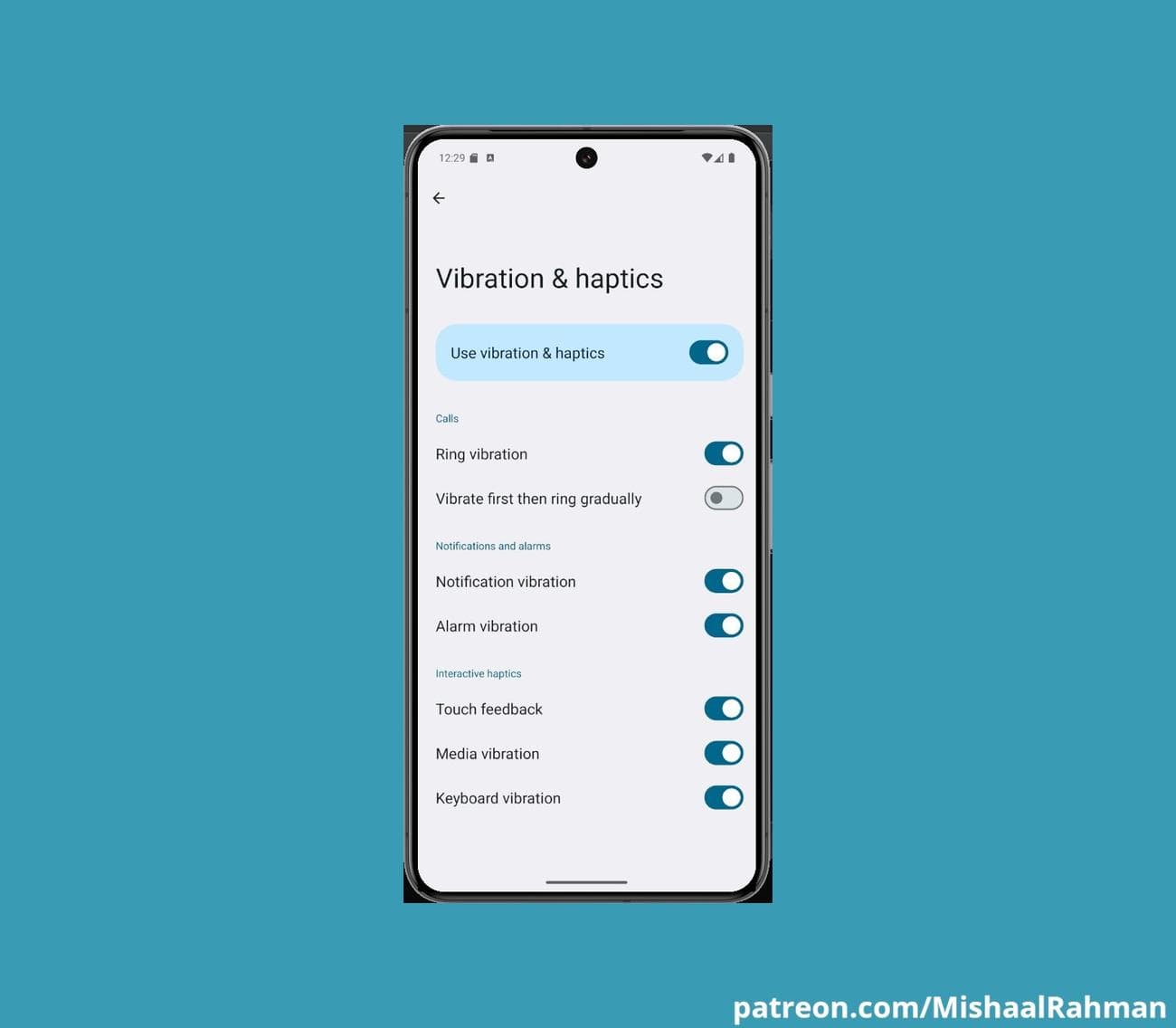 Ρύθμιση δόνησης πληκτρολογίου Android 15