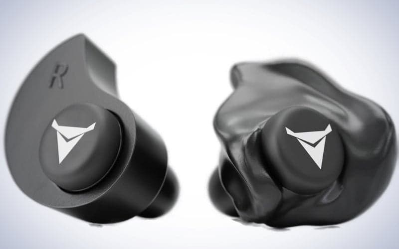 Decibullz ear plugs on a plain white background.