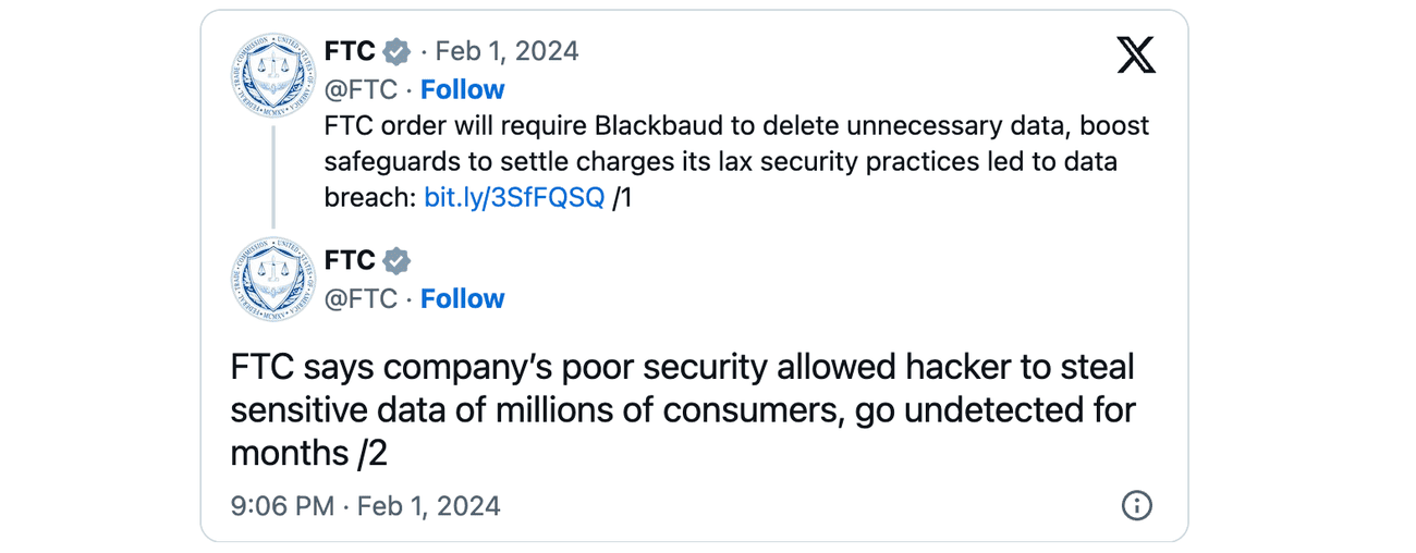 Παραγγελία FTC Blackbaud