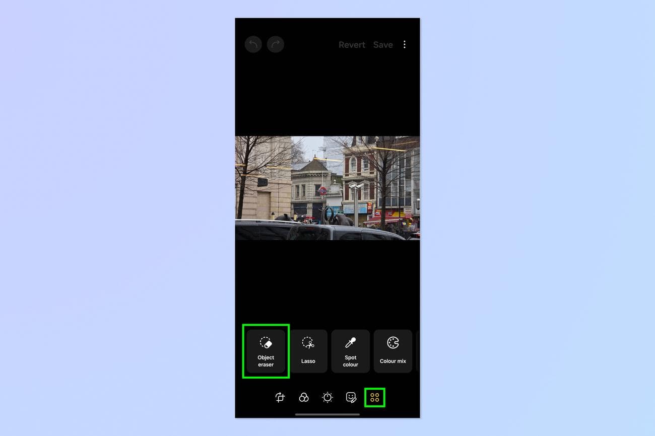 Ένα στιγμιότυπο οθόνης που δείχνει πώς να διαγράψετε τις αντανακλάσεις στις συσκευές Samsung Galaxy S24