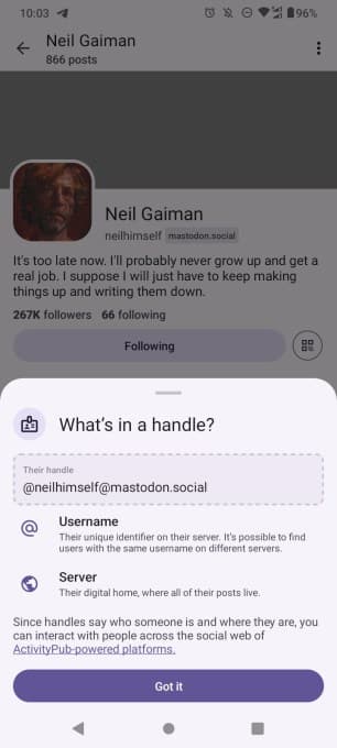 Κάρτα επεξήγησης λαβής Mastodon