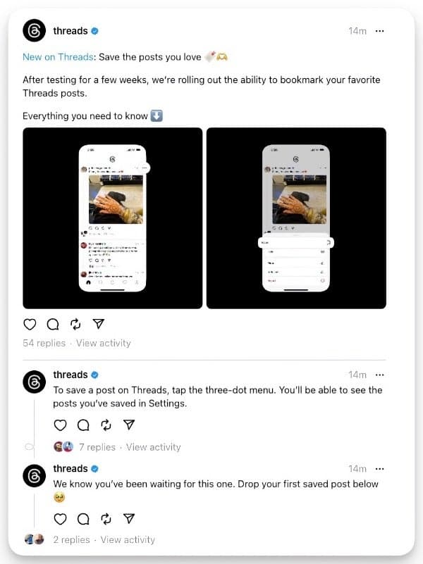 Η λειτουργία σελιδοδείκτη νημάτων ξεκινά την επίσημη κυκλοφορία για όλους τους χρήστες