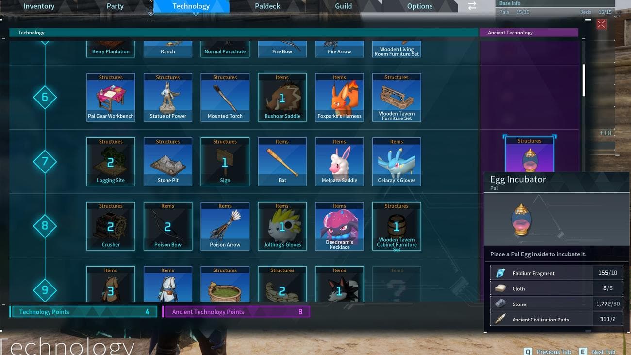 Οθόνη τεχνολογίας Palworld