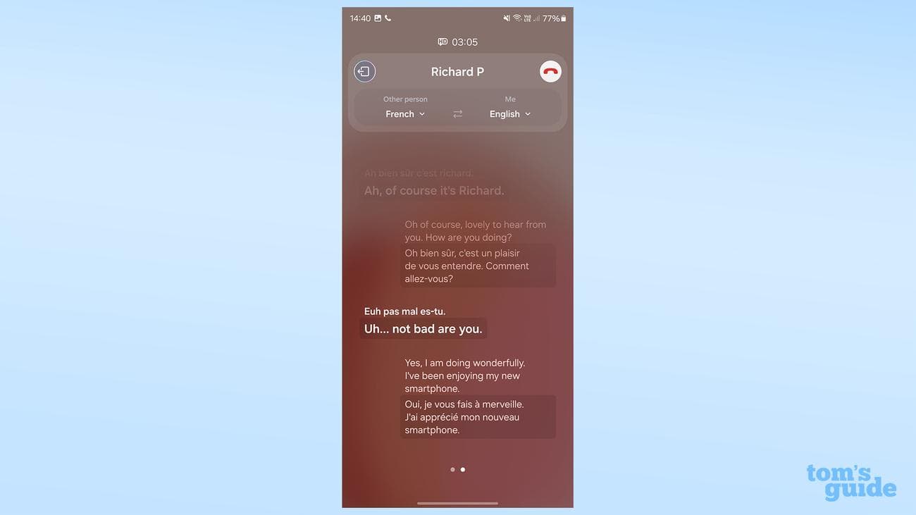 Μεταγραφή ζωντανής μετάφρασης στο Samsung Galaxy S24
