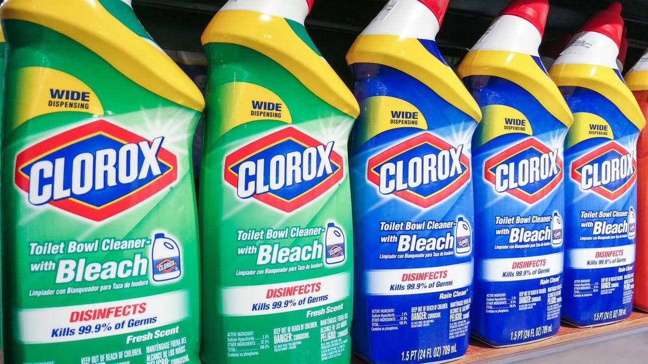Clorox products on a shelf
