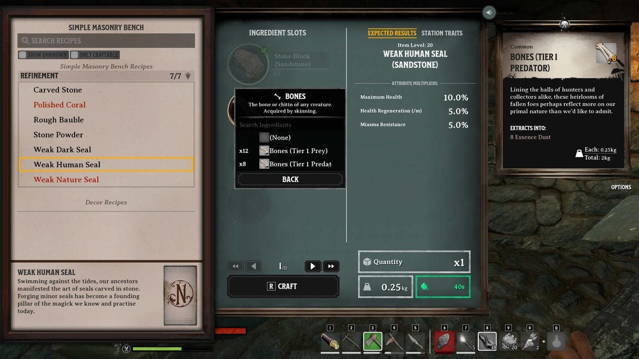 Nightingale: Επιλέξτε προσεκτικά τα υλικά χειροτεχνίας σας.