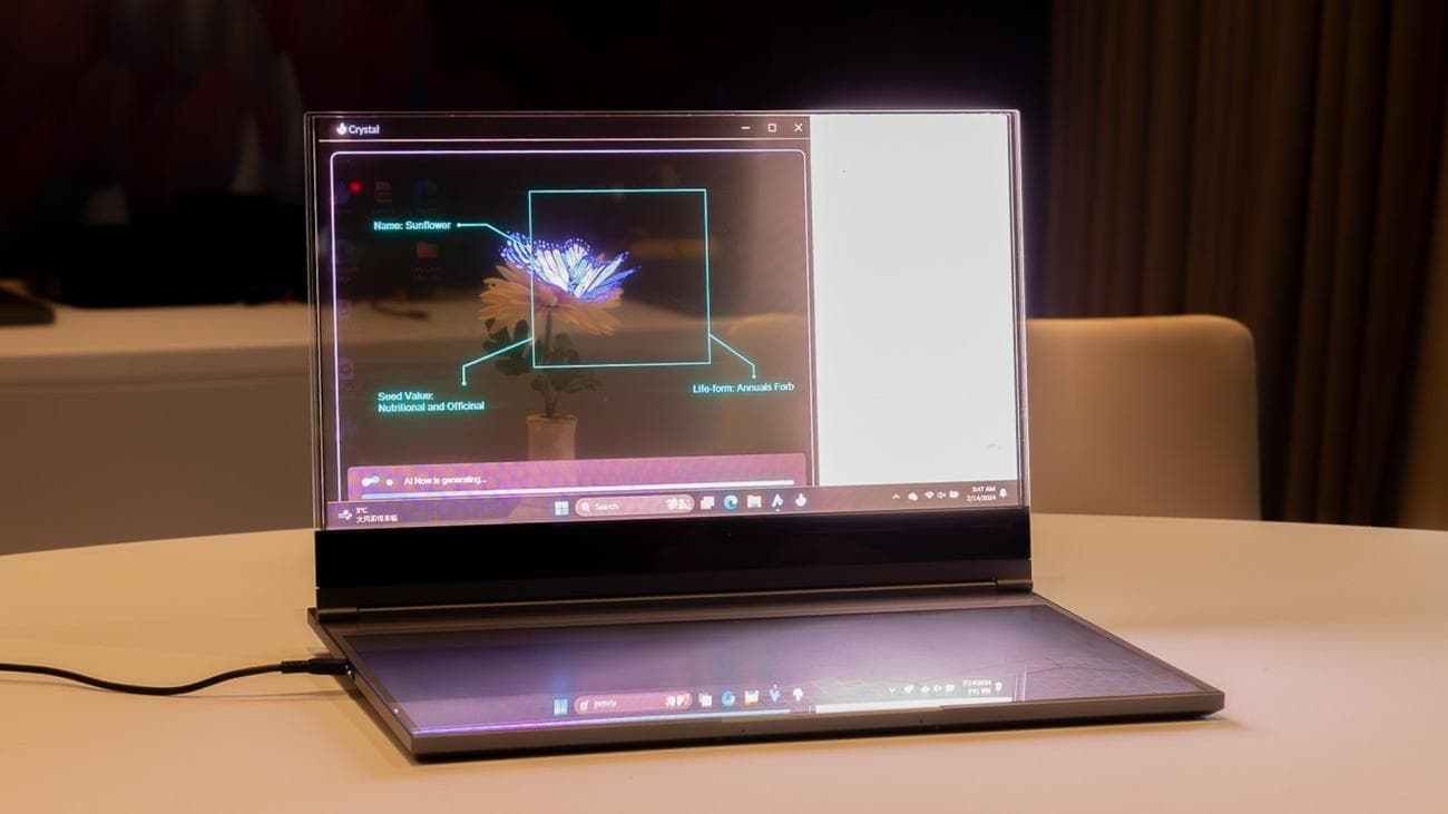 Φορητός υπολογιστής Lenovo ThinkBook με διαφανή οθόνη