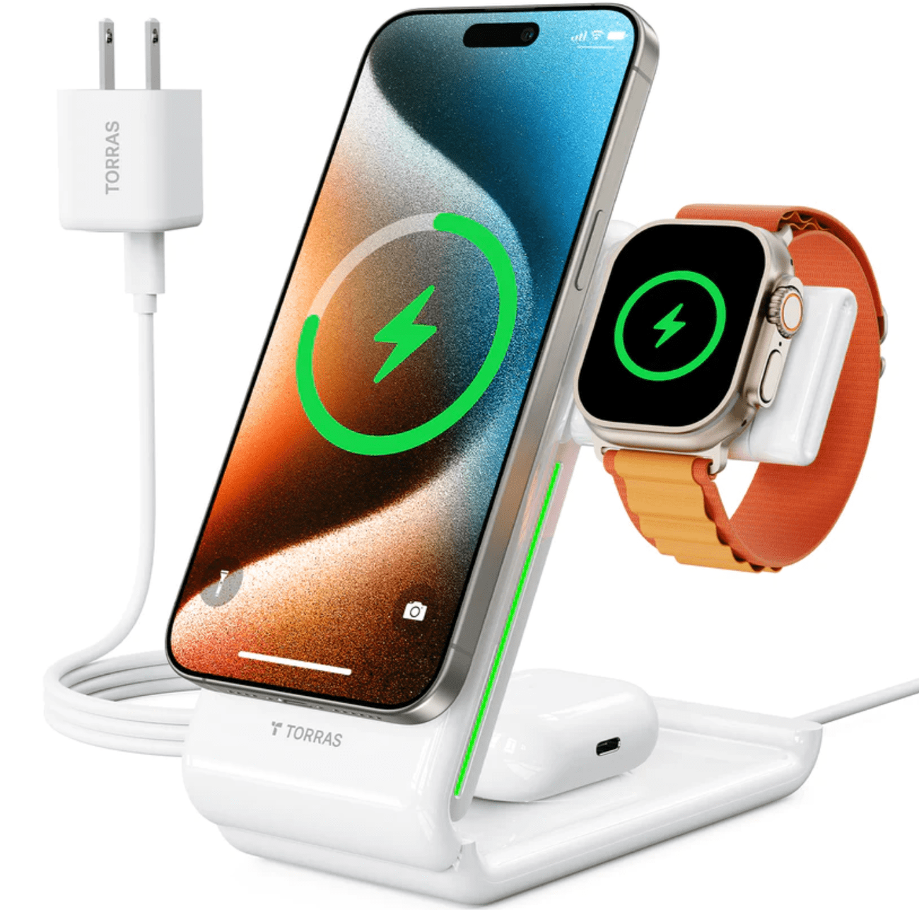 Σταθμός φόρτισης TORRAS 3 σε 1 με βάση φόρτισης MagSafe