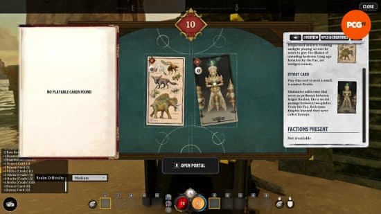 Οι κάρτες Nightingale Realm όπως εμφανίζονται στο Realm Card Machine.