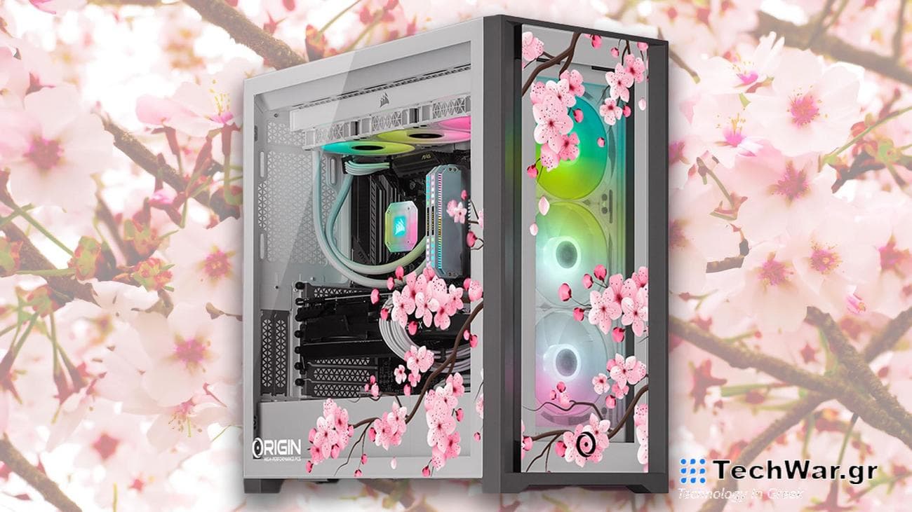 Λατρεύουμε αυτόν τον υπολογιστή παιχνιδιών cherry blossom από την Origin