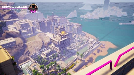 Best detective games: a view from on high of a built-up settlement.