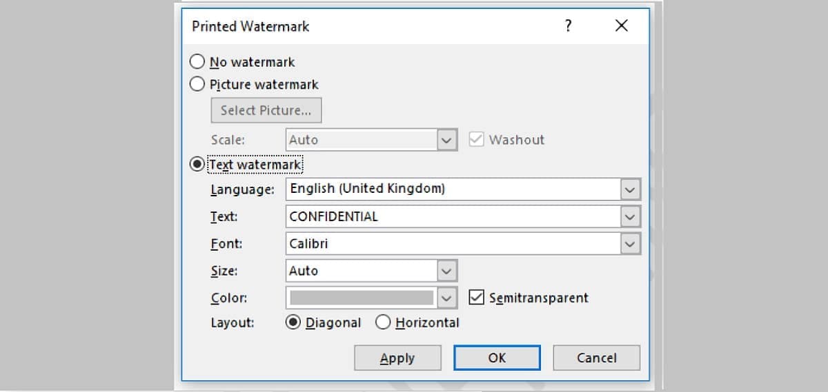 προσαρμοσμένη λέξη υδατογράφημα