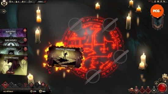 Μια κάρτα Strategic Confusion, για ένα από τα καλύτερα Solium Infernum Rituals, βρίσκεται στον τελετουργικό κύκλο αφού έχει ρίξει.