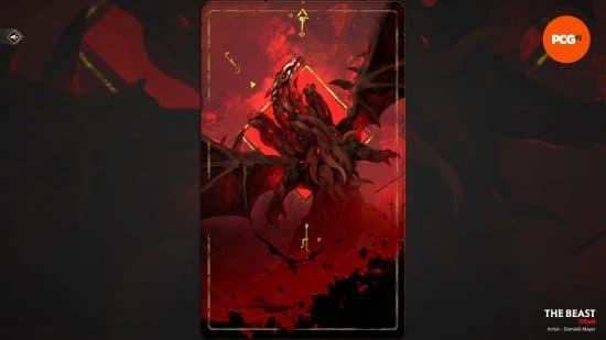 Το Τέρας, ένα μεγάλο, μαύρο, φτερωτό τέρας και ένας από τους καλύτερους Τιτάνες Solium Infernum.