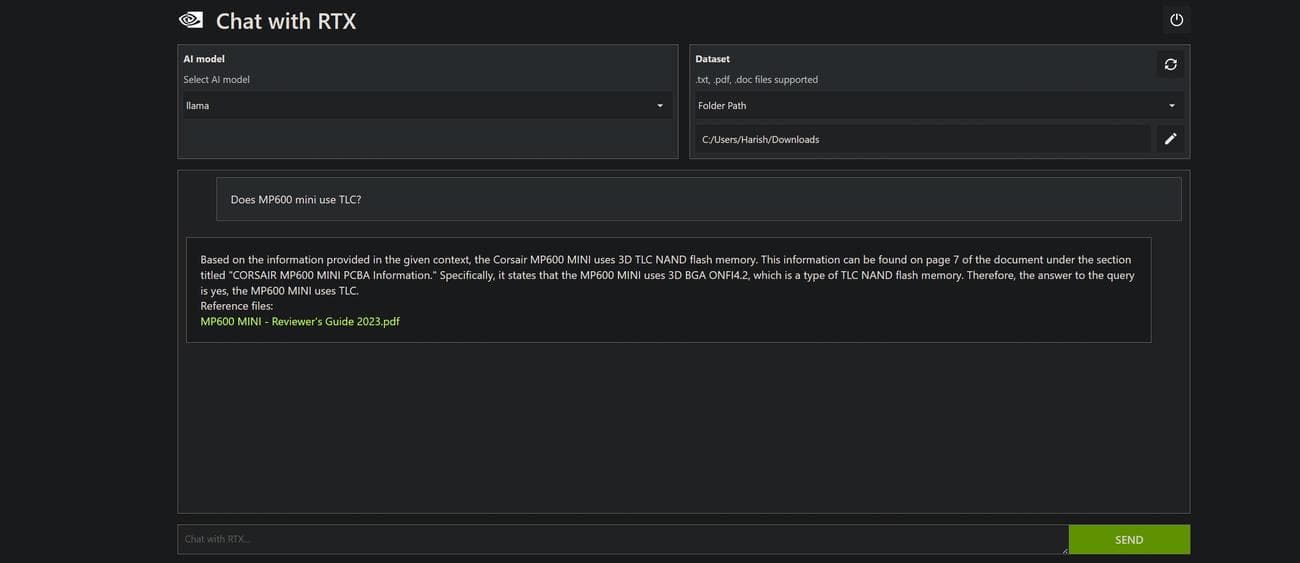 NVIDIA Chat με επίδειξη τεχνολογίας RTX