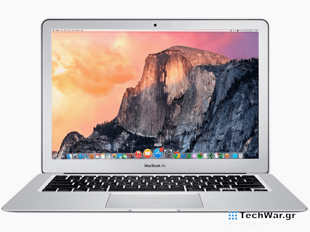 A Refurbished MacBook Air on a plain background