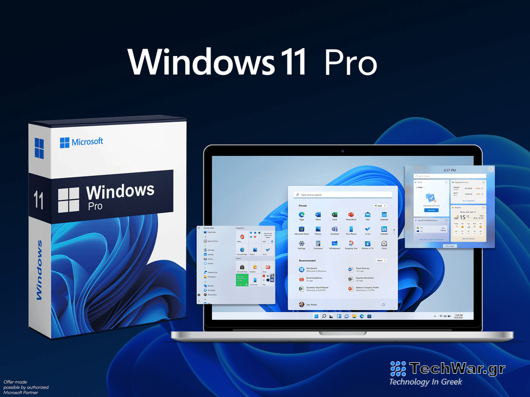 A laptop with Windows 11 Pro on a plain background.