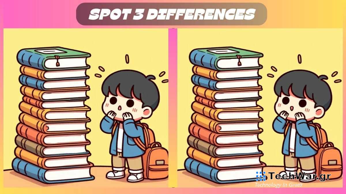 Αναζητήστε τις 3 διαφορές στις εικόνες με το αγόρι σε Τεστ παρατηρητικότητας διαφορές αγόρι