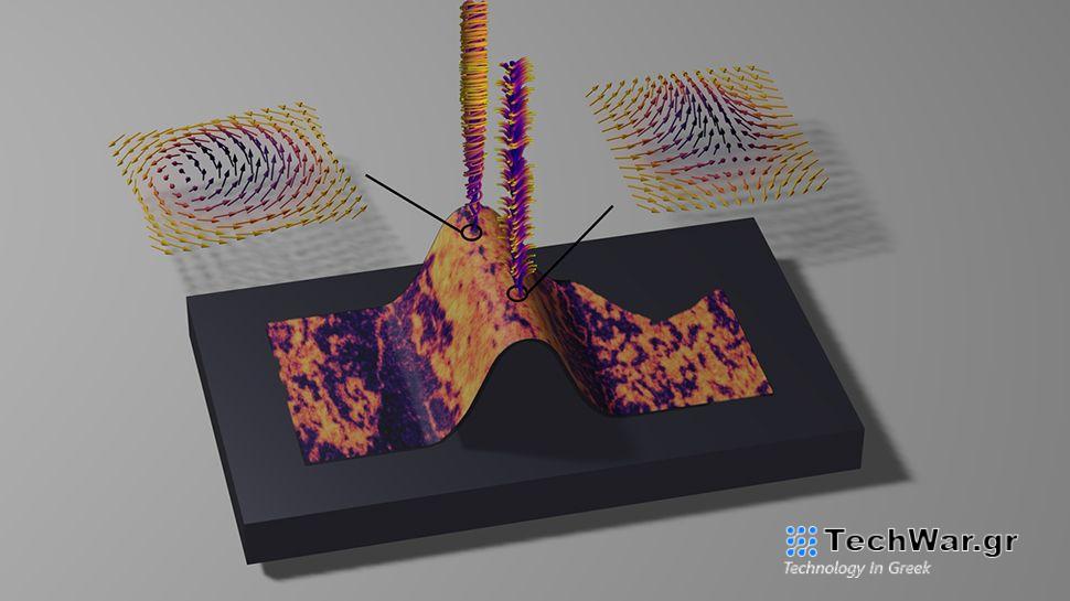 Artist’s impression of magnetic whirls