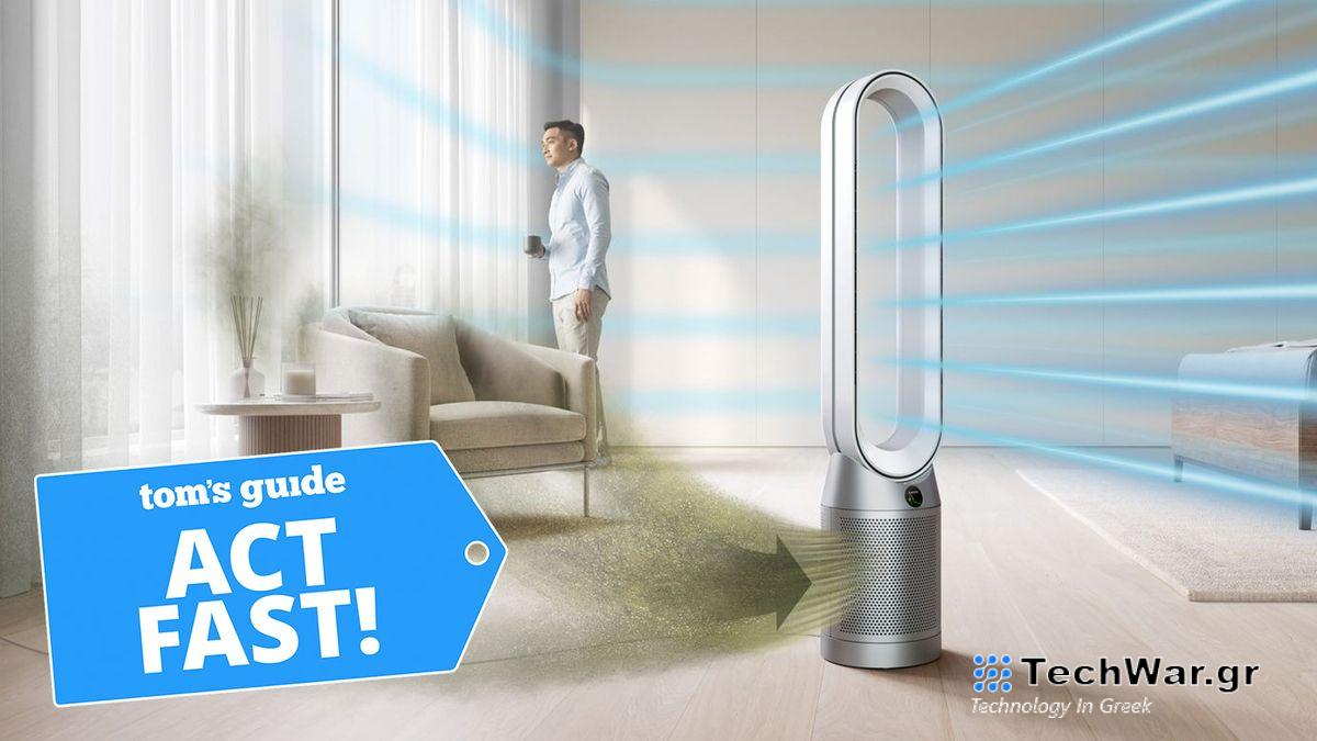 Dyson Cool Purifying Tower Fan in action in lifestyle setting