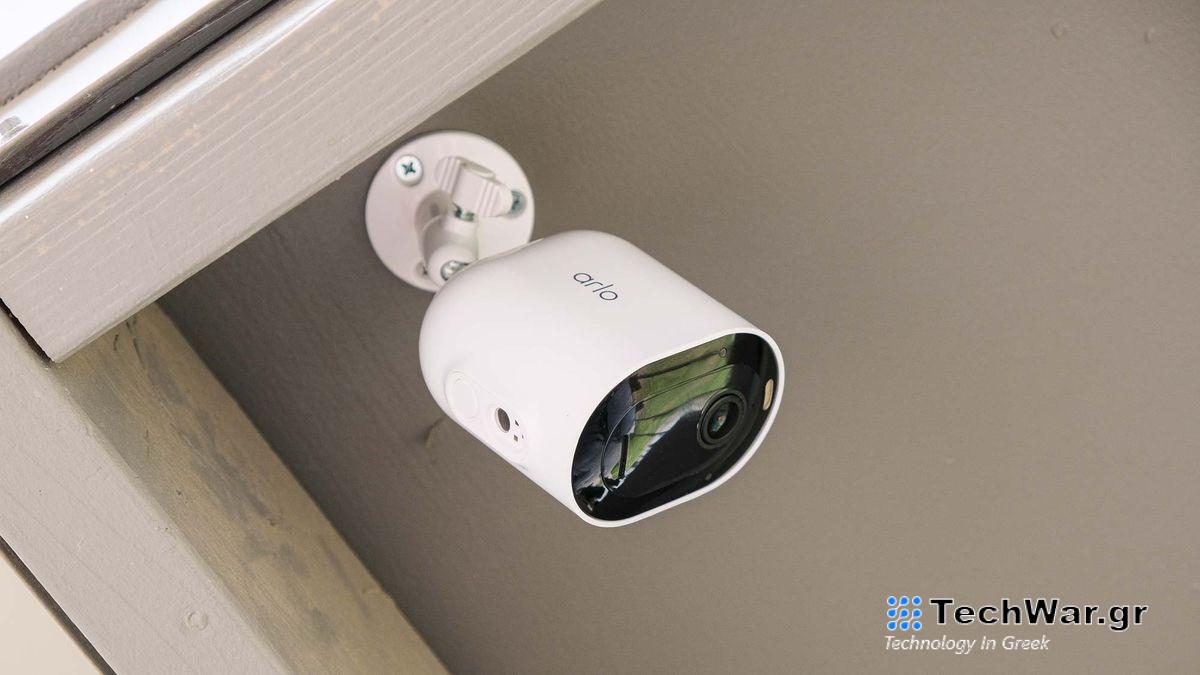 Arlo Pro 5S 2K security camera attached to home exterior