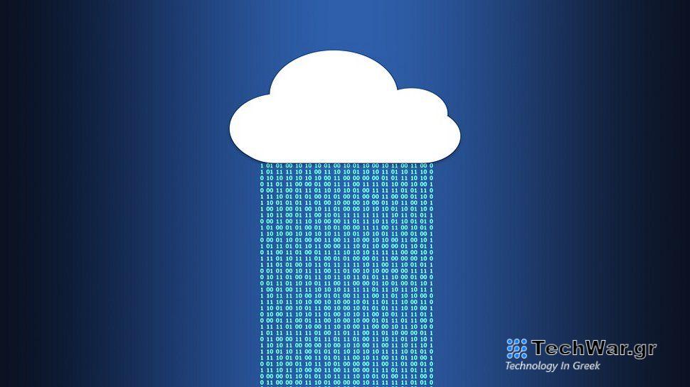 An abstract image of a cloud raining data.