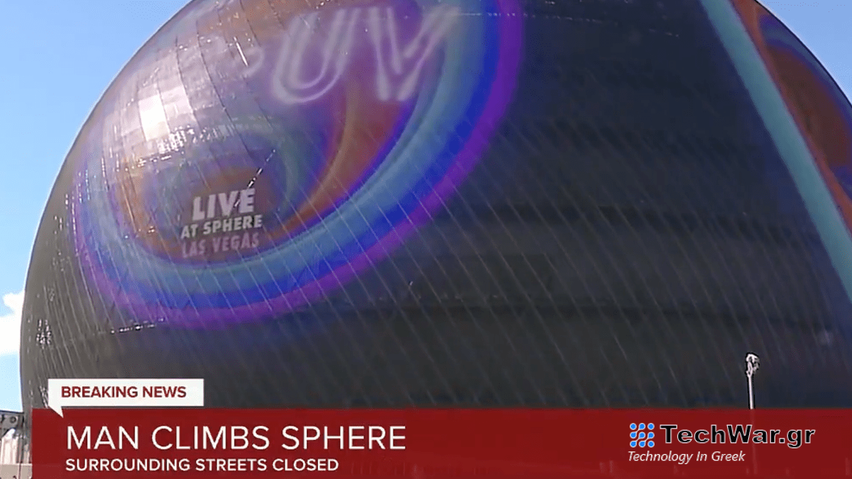 Κάποιος ηλίθιος σκαρφάλωσε στη σφαίρα του Λας Βέγκας για ένα κόλπο κατά των δικαιωμάτων των αμβλώσεων

