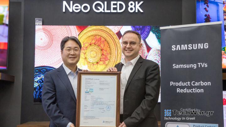 Samsung Neo QLED TV 2024 TÜV Rheinland Product Carbon Reduction Certification