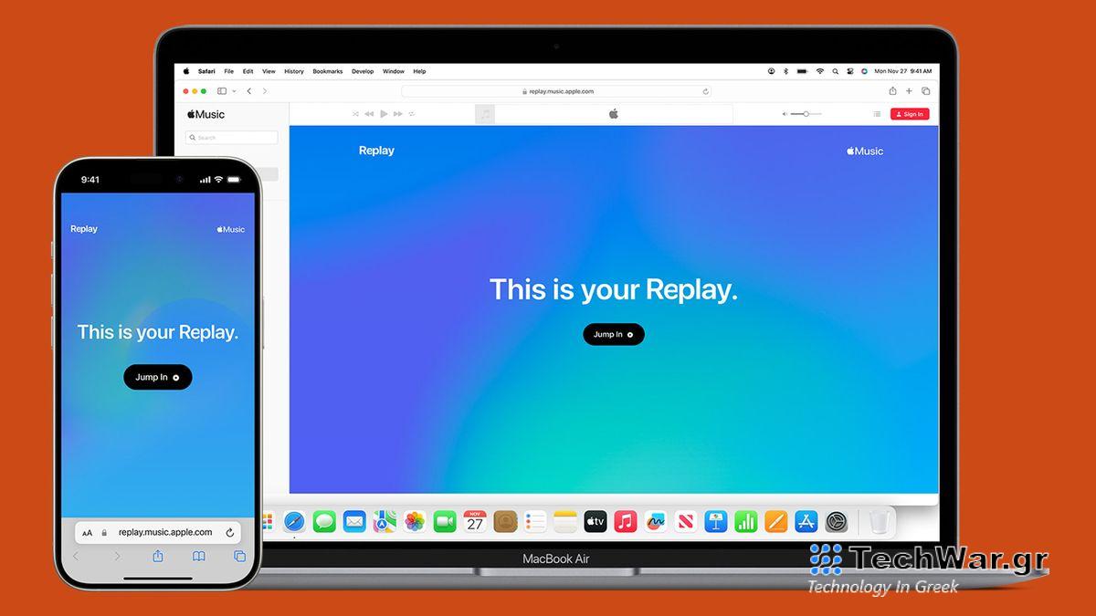 Apple Music Replay on a MacBook and iPhone