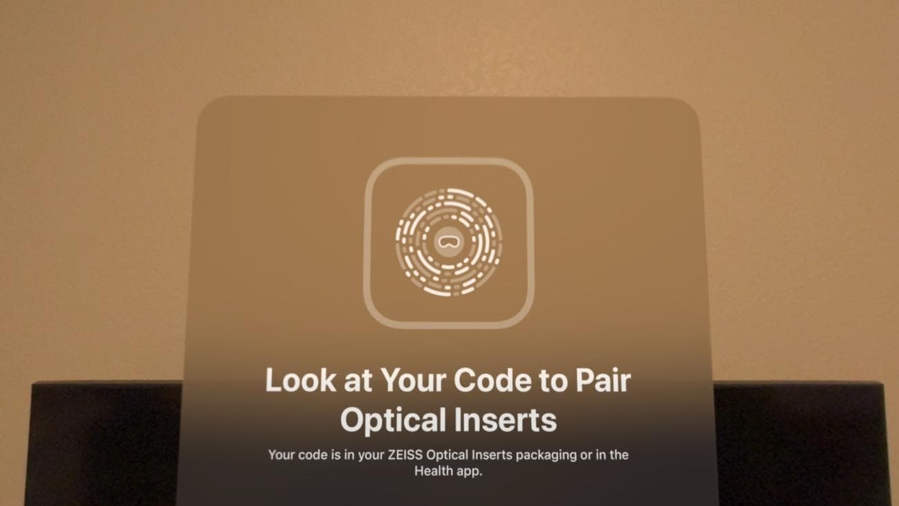 Κοιτάξτε τον κώδικα για σύζευξη ένθετων Vision Pro.