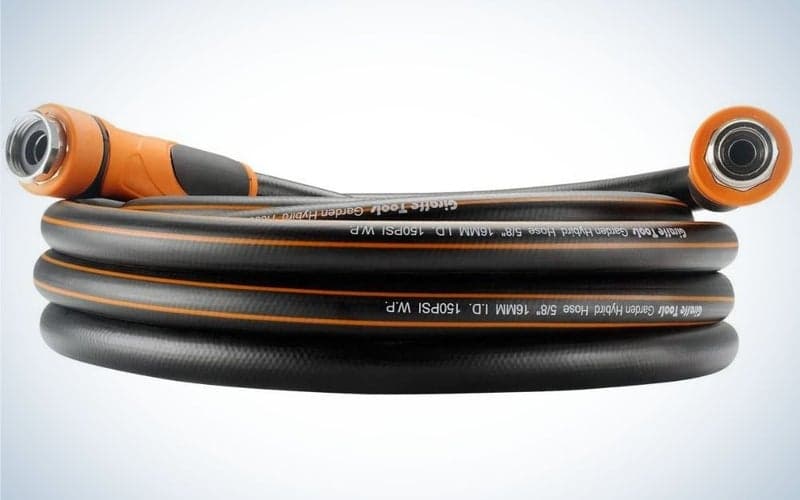 A black and orange hybrid garden rose being rotated in form of a circle.