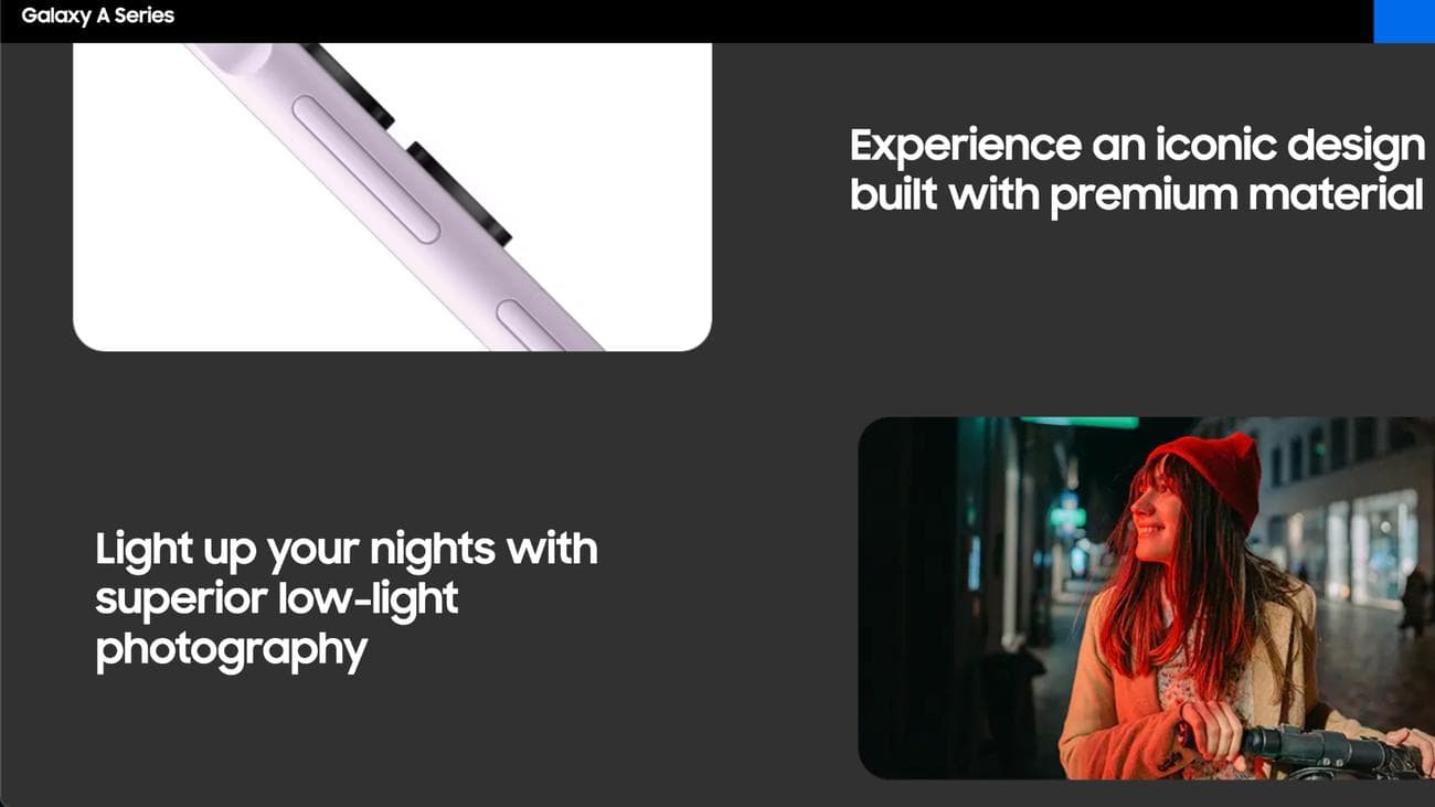 Σελίδα teaser Galaxy A55 Samsung