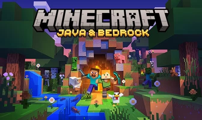 Εξώφυλλο Minecraft Bedrock και Java Edition