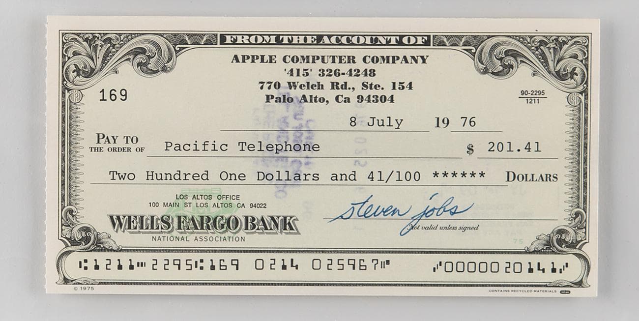Image Credit–RR Auction - Επιταγή του Steve Jobs από τη δεκαετία του '70 σε δημοπρασία: Πόσο αξίζει μια επιταγή 200 $ σήμερα;