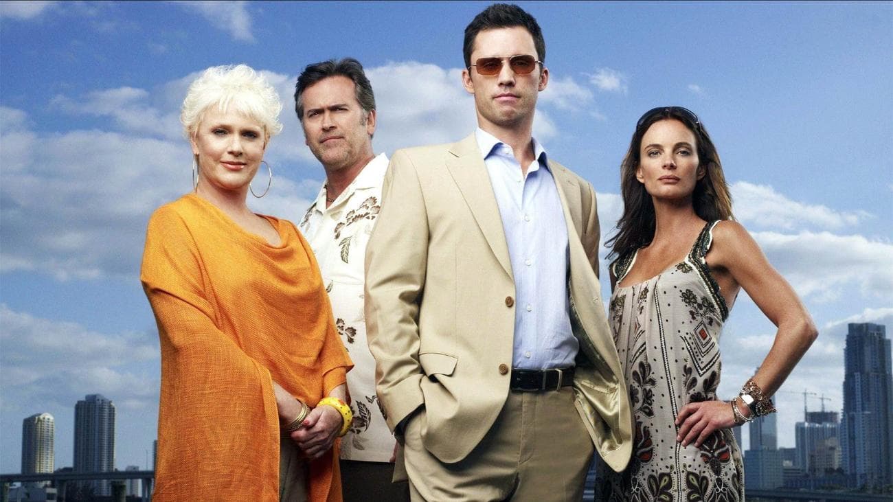 (από αριστερά προς τα δεξιά) GLESS,CAMPBELL,DONOVAN,ANWAR στο Burn Notice