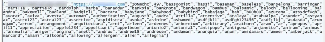 Παράδειγμα εργασίας JSON bruteforce