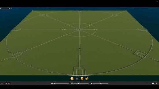 Cities Skylines 2 mods: ένα τεράστιο γήπεδο με γρασίδι, με κυκλικό δρόμο.