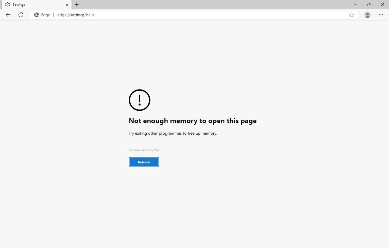 Σφάλμα εκτός μνήμης του Microsoft Edge