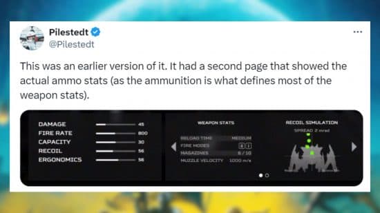 Στατιστικά όπλων Helldivers 2 στο X