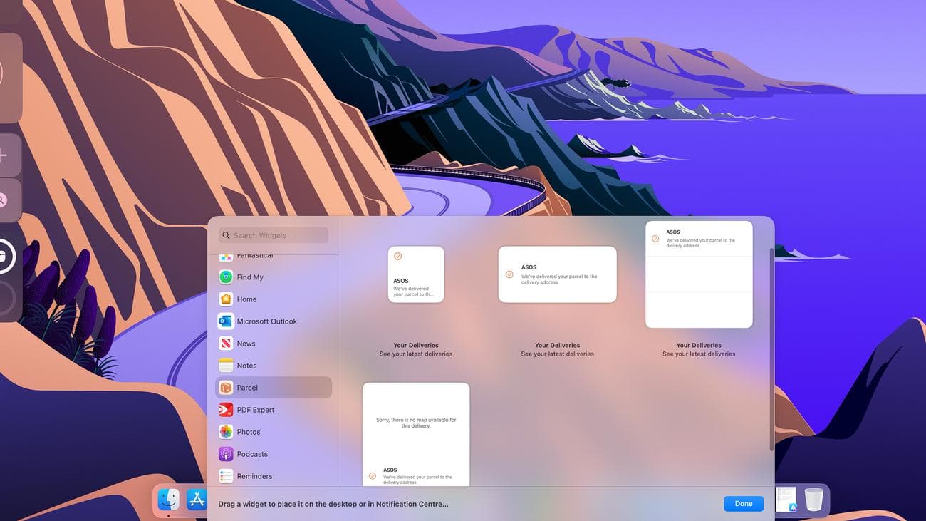 Γραφικά στοιχεία στο macOS Sonoma